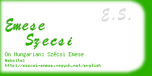 emese szecsi business card